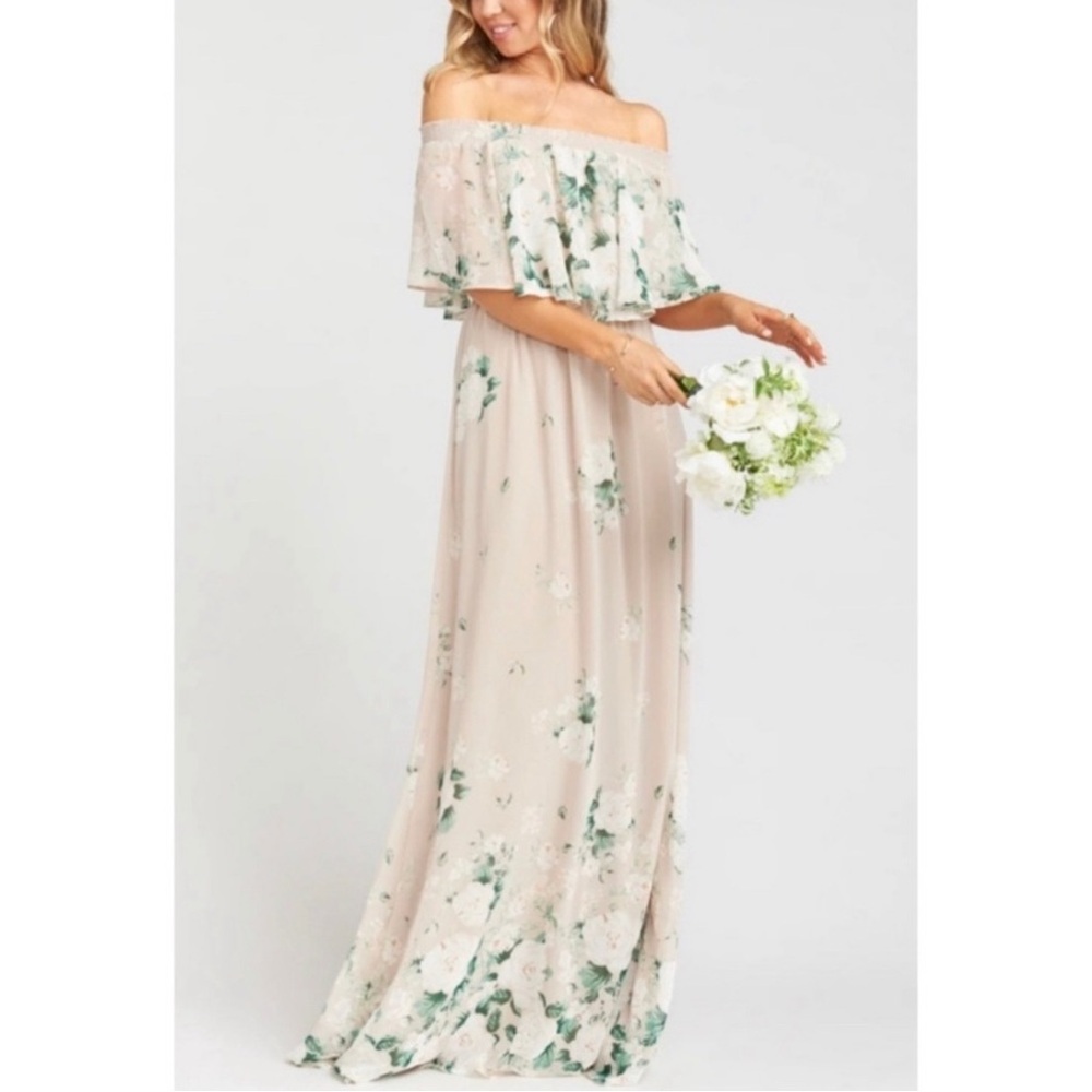 Show Me Your MuMu Hacienda Maxi Dress Floral Size XS NWT & Ring
